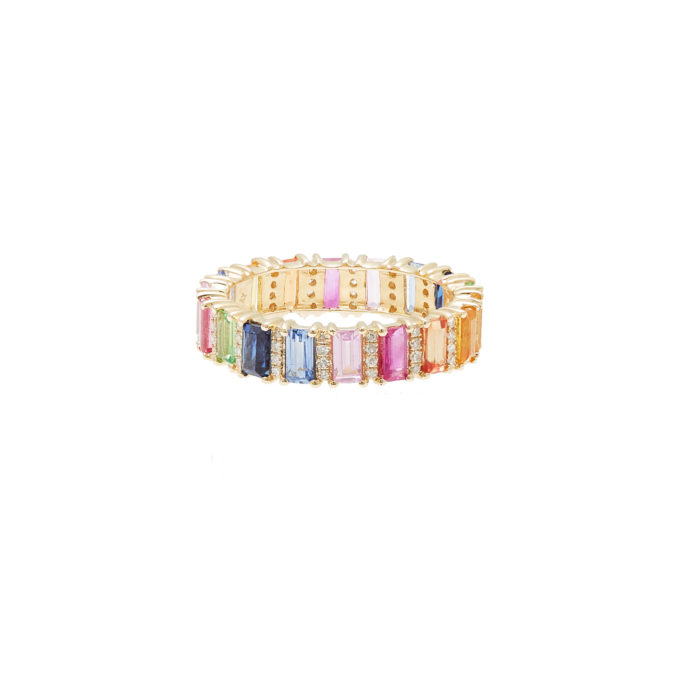 14K Gold Multi-Colored Sapphire Ring