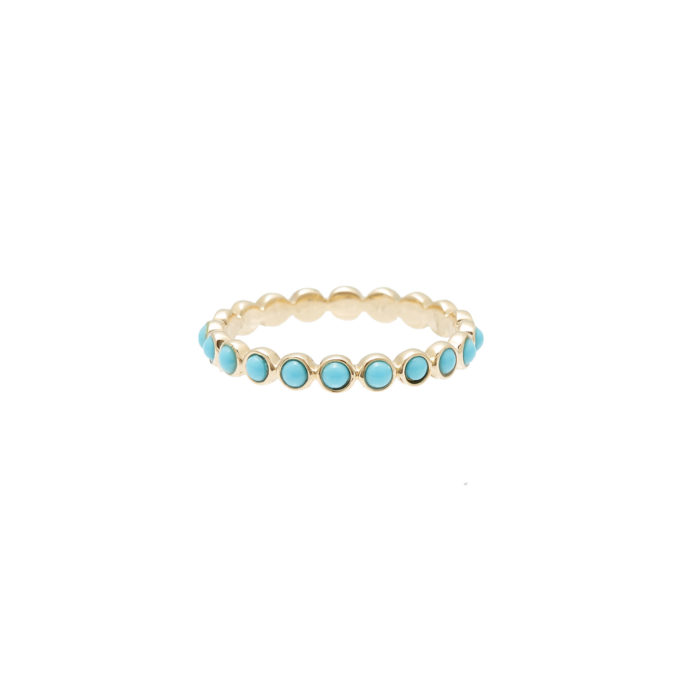 14K Gold and Turquoise Eternity Band