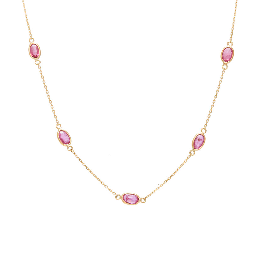 18K Gold and Cabochon Ruby Necklace – Petra Jewelry
