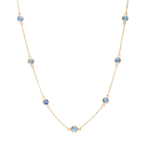 18K Gold and Cabochon Sapphire Necklace