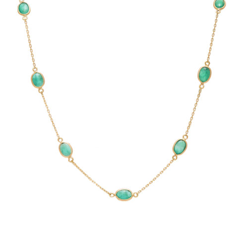 18K Gold and Emerald Necklace