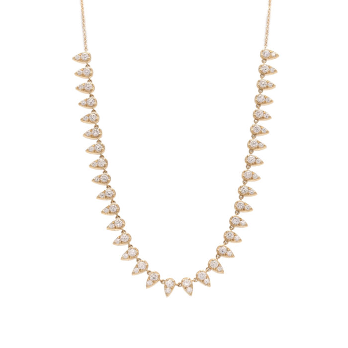 14K Yellow Gold and Diamond Spike Necklace