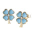 14K Turquoise and Diamond Clover Studs