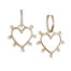 14K Heart Earrings with Pearls