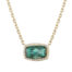 14K Solitaire Green Tourmaline Diamond Necklace