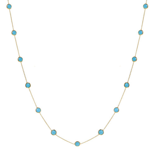 18K Cabochon Turquoise BTY Necklace