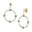 14K Diamond Emerald Circle Earrings
