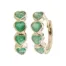 14K Emerald Heart Huggie Earrings