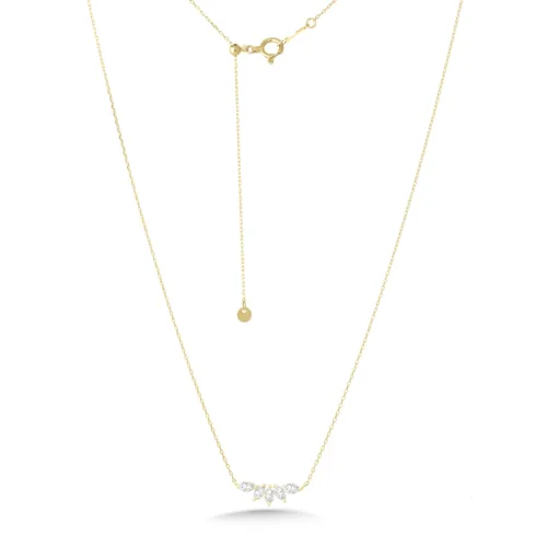 18K YG Diamond Lotus Necklace