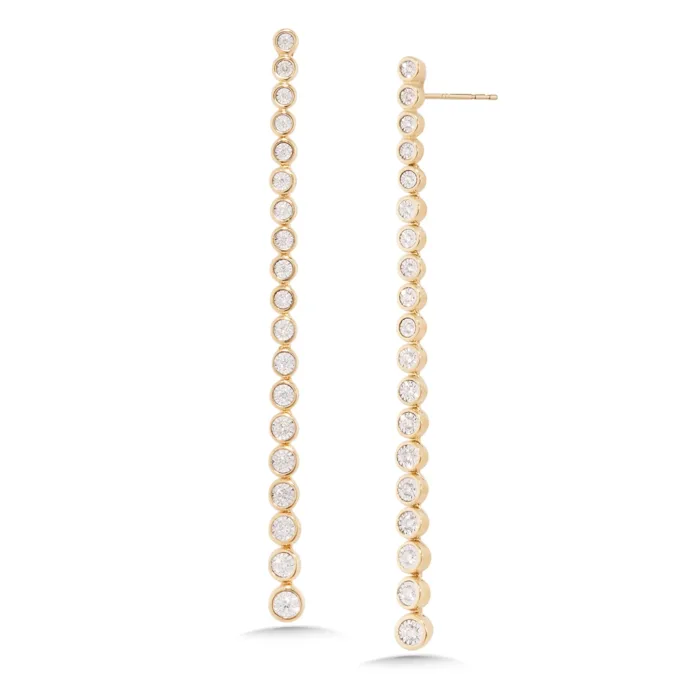 14K YG Bezel Set Diamond Drop Earring