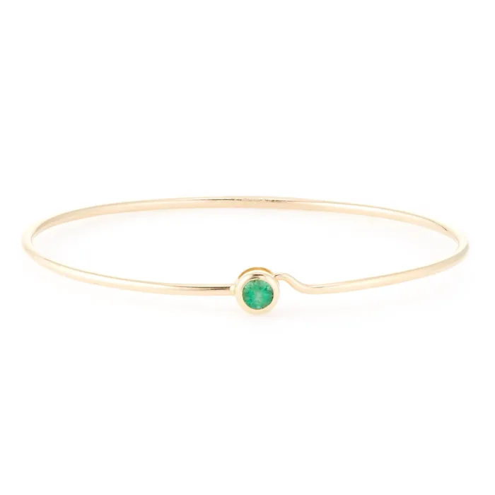 14K Bezel Emerald Tattoo Bracelet