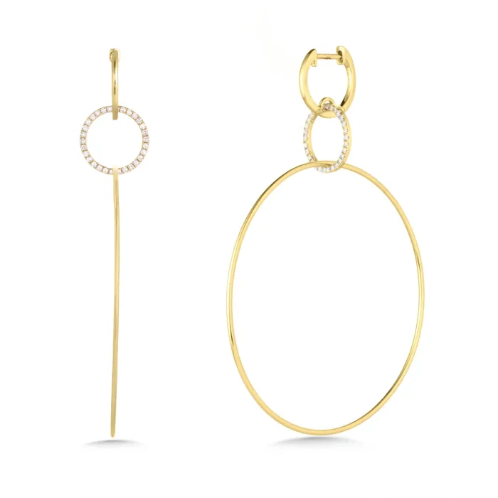 14K YG Diamond Circle Earring
